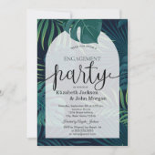 Exotische Palm verlaat verlovingsfeest Kaart (Voorkant)