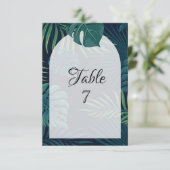 Exotische palmbladeren bruiloft kaart (Staand voorkant)