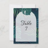 Exotische palmbladeren bruiloft kaart (Achterkant)