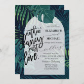Exotische palmbladeren bruiloft kaart (Voorkant / Achterkant)