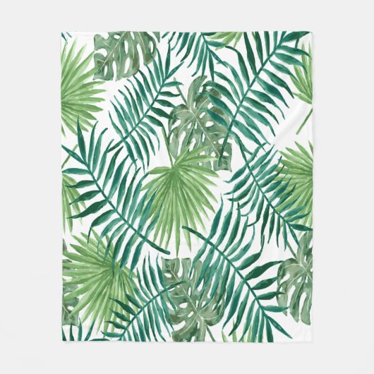 Exotische palmbladeren fleece deken (Voorkant)