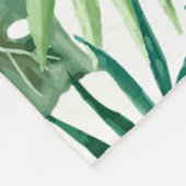 Exotische palmbladeren fleece deken (Hoek)