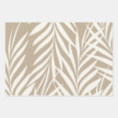 Exotische palmbladeren pastel cappuccino patroon inpakpapier vel (Voorkant 3)