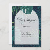 Exotische palmbladeren RSVP Kaart (Voorkant)