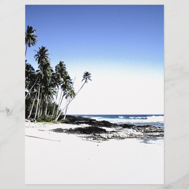 Exotische palmbomen en strand van Paradise (Voorkant)