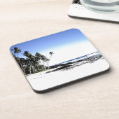 Exotische palmbomen en strand van Paradise Bier Onderzetter (Linkerzijde)