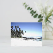 Exotische palmbomen en strand van Paradise Briefkaart (Staand voorkant)