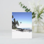 Exotische palmbomen en strand van Paradise Briefkaart (Staand voorkant)