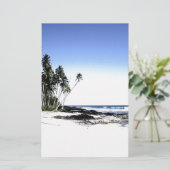 Exotische palmbomen en strand van Paradise Briefpapier (Staand voorkant)