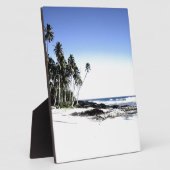 Exotische palmbomen en strand van Paradise Fotoplaat (Zijkant)
