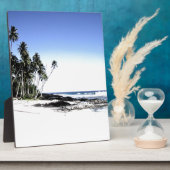 Exotische palmbomen en strand van Paradise Fotoplaat (Zijkant)