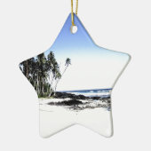 Exotische palmbomen en strand van Paradise Keramisch Ornament (Links)