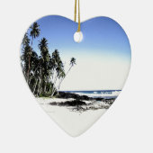 Exotische palmbomen en strand van Paradise Keramisch Ornament (Rechts)