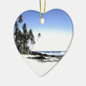 Exotische palmbomen en strand van Paradise Keramisch Ornament (Links)