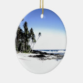 Exotische palmbomen en strand van Paradise Keramisch Ornament (Rechts)