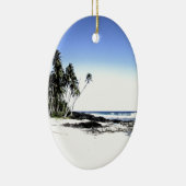 Exotische palmbomen en strand van Paradise Keramisch Ornament (Rechts)