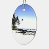 Exotische palmbomen en strand van Paradise Keramisch Ornament (Links)