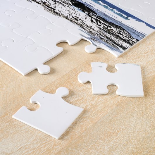 Exotische palmbomen en strand van Paradise Legpuzzel (Zijkant)