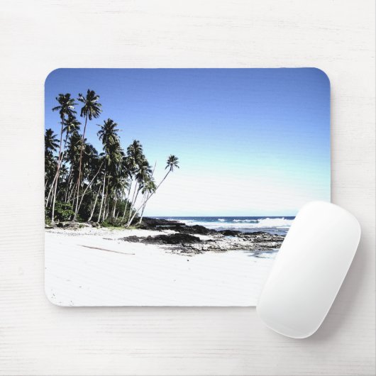 Exotische palmbomen en strand van Paradise Muismat (Met muis)