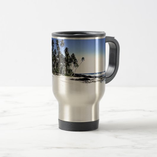 Exotische palmbomen en strand van Paradise Reisbeker (Voorkant rechts)