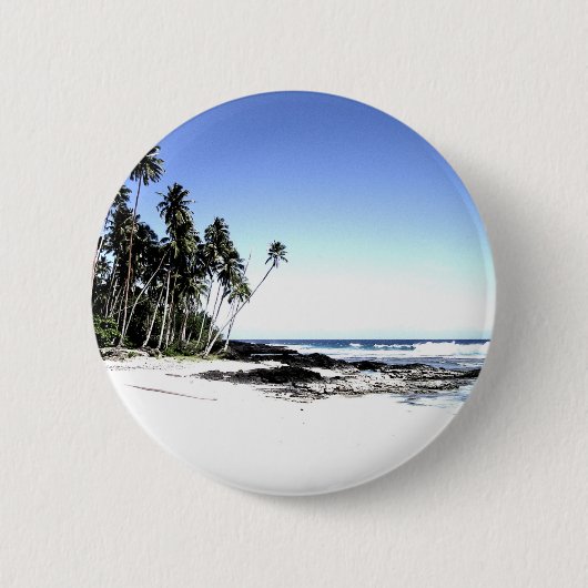 Exotische palmbomen en strand van Paradise Ronde Button 5,7 Cm (Voorkant)