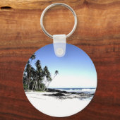 Exotische palmbomen en strand van Paradise Sleutelhanger (Voorkant)