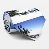 Exotische palmbomen en strand van Paradise Stropdas (Opgerold)