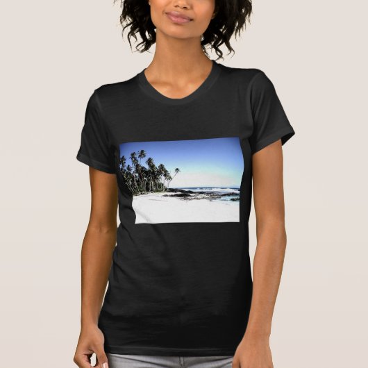 Exotische palmbomen en strand van Paradise T-shirt (Voorkant)