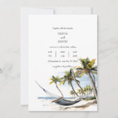 Exotische palmbomen hangmat ontspanning strand bru kaart (Voorkant)