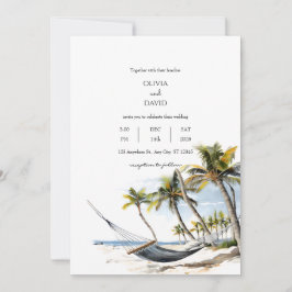 Exotische palmbomen hangmat ontspanning strand bru kaart