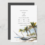 Exotische palmbomen hangmat ontspanning strand bru kaart (Voorkant / Achterkant)