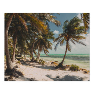 Exotische palmbomen Turquoise zee Witte zandstrand Perfect Poster