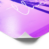 Exotische palmboom silhouet hete neon roze zonsond foto afdruk (Hoek)