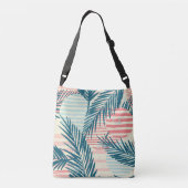 Exotische palmen, met de hand getekende texturen crossbody tas (Achterkant)