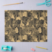 Exotische panter / luipaard zwart en goud tissuepapier (Craft)