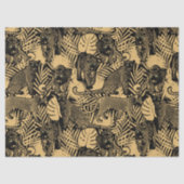 Exotische panter / luipaard zwart en goud tissuepapier (Voorkant)