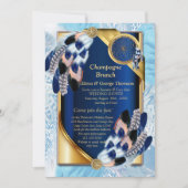 Exotische Papegaai Blauwe toon veren Paar Douche Kaart (Voorkant)