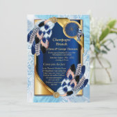 Exotische Papegaai Blauwe toon veren Paar Douche Kaart (Staand voorkant)