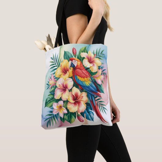 Exotische papegaai tote bag (Dichtbij)