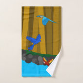 Exotische papegaaien in het bos bad handdoek (Handdoek)