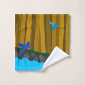 Exotische papegaaien in het bos bad handdoek (Wasdoekje)