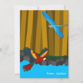 Exotische papegaaien in het bos Happy Birthday Kaa (Achterkant)