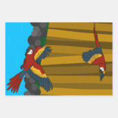 Exotische papegaaien in het bos inpakpapier vel (Voorkant 3)