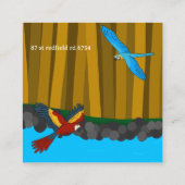 Exotische papegaaien in het bos verjaardagsfeestje informatiekaartje (Achterkant)