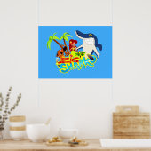 Exotische partij Zig en sharko cartoon Poster (Keuken)