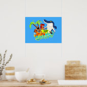 Exotische partij Zig en sharko cartoon Poster (Keuken)