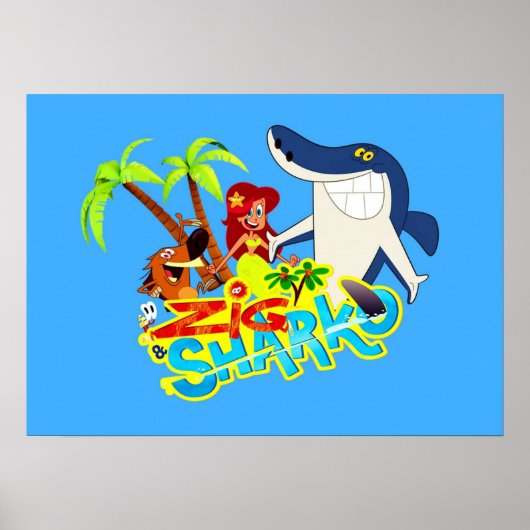 Exotische partij Zig en sharko cartoon Poster (Voorkant)