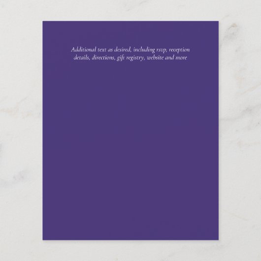 Exotische PAUWENVEER Huwelijksuitnodiging BUDGET (Achterkant)