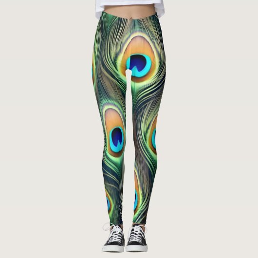 Exotische pauwenveer leggingen  leggings (Voorkant)