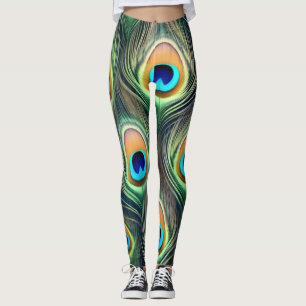 Exotische pauwprint leggings